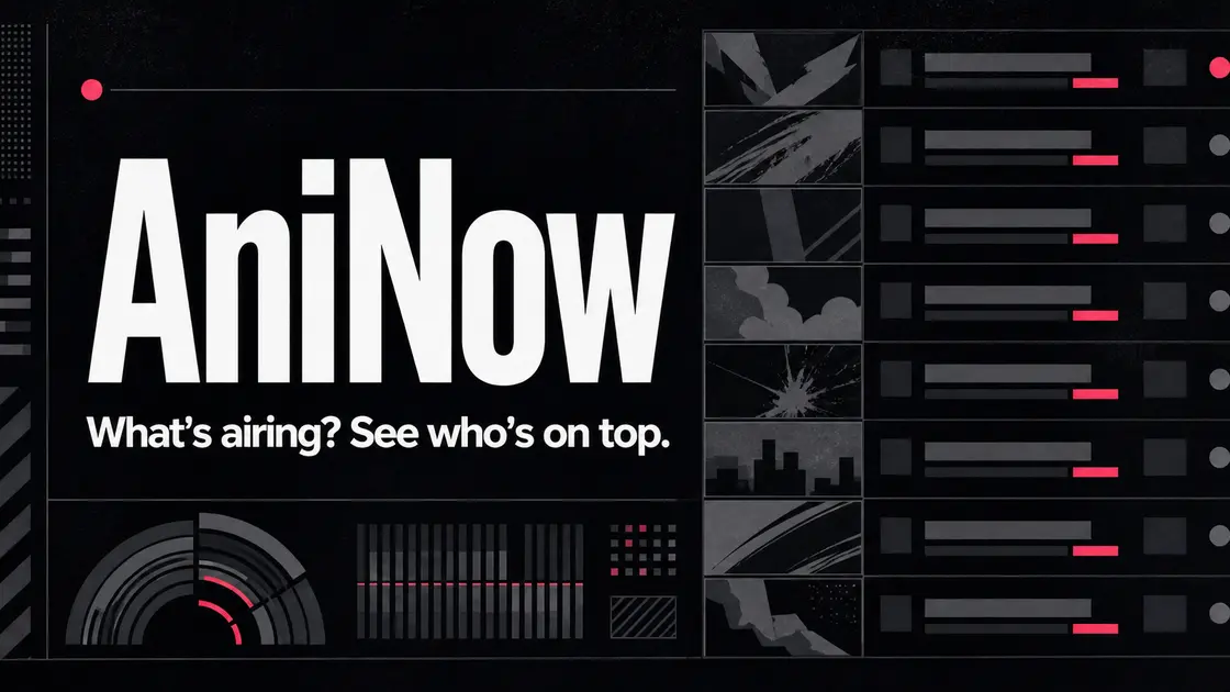 AniNow preview with the title What's airing? See who's on top beside an anime ranking interface.